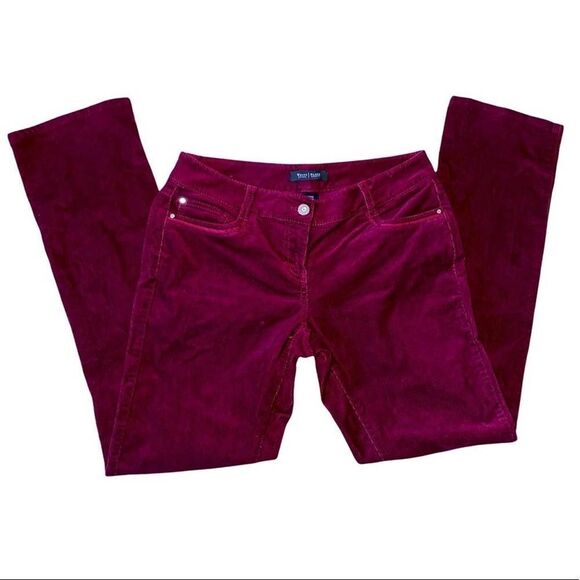 WHITE‎ HOUSE BLACK MARKET Noir Slim Leg Plum Corduroy Pants 10L - Picture 6 of 10
